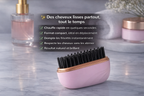 Brosse lissante électrique chauffante portable, mini lisseur à 3 températures, peigne chauffant anti-brûlure pour hommes et femmes