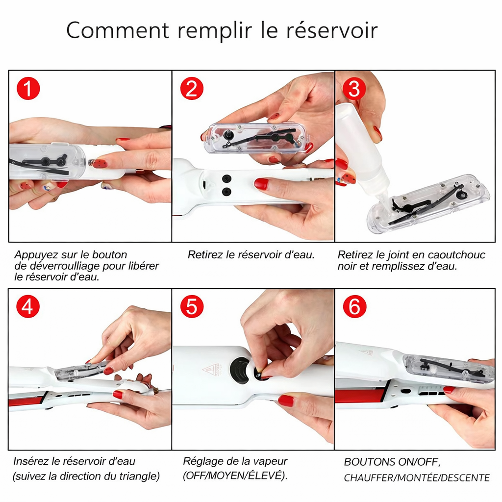 Lisseur vapeur infrarouge à plaques de 5 cm , 230 °C , outil de coiffure professionnel, double tension.
