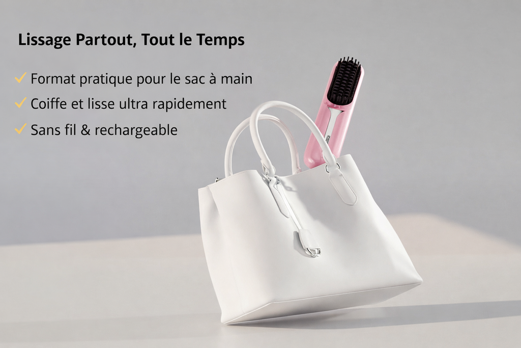 Lisseur de cheveux sans fil, pour la maison et les voyages, chargement USB, Ion négatif, fer à friser, température réglable