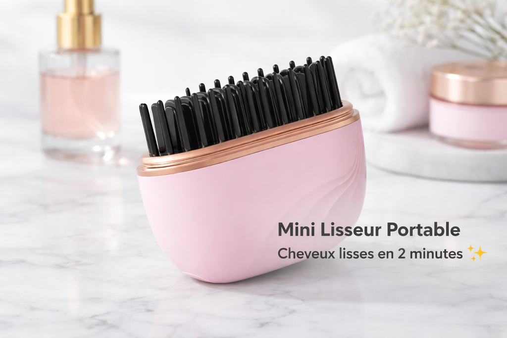 Brosse lissante électrique chauffante portable, mini lisseur à 3 températures, peigne chauffant anti-brûlure pour hommes et femmes