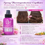 Spray protecteur de chaleur à l'huile d'argan PURC - Soin lissant et anti-frisottis pour cheveux secs - Produit de soin capillaire professionnel